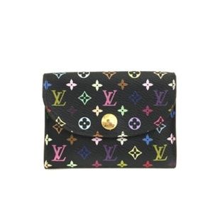 Auth Louis Vuitton Multicolor Takashi Murakami Card Case Sm Compact Wallet